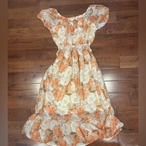 Silk flower midi dress